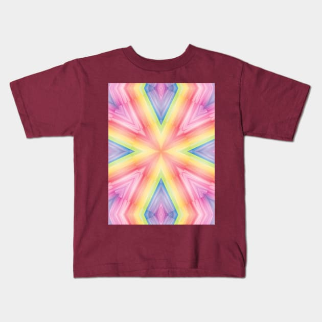 Pastel Zen Mandala 37 Kids T-Shirt by FasBytes